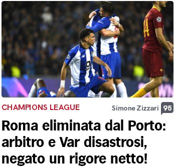 Champions, Porto-Roma: corriere